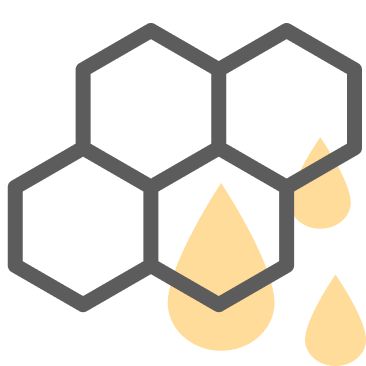 Honeycombs with yellow droplets