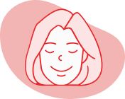 Illustration of a relaxed woman with closed eyes, highlighting the importance of stress management for recovery after surgery.