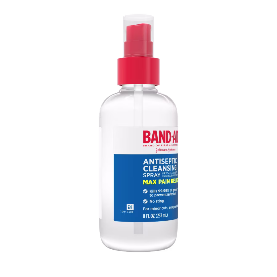 BAND-AID® Brand Antiseptic Cleansing Liquid Spray - Max Pain Relief - Image 2 - Band Aid - en-US