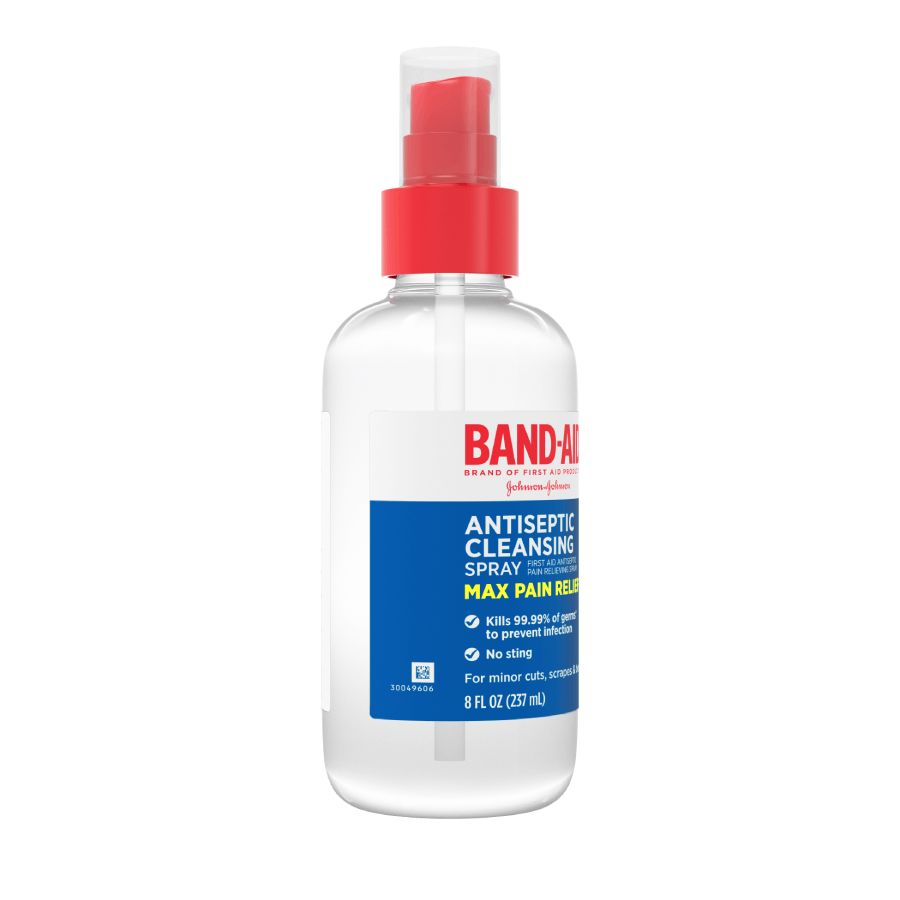 BAND-AID® Brand Antiseptic Cleansing Liquid Spray - Max Pain Relief - Image 2 - Band Aid - en-US