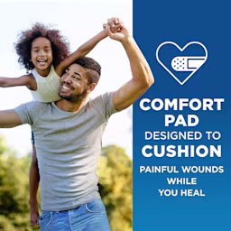 Comfort pad designed to cushion painful wounds while you heal