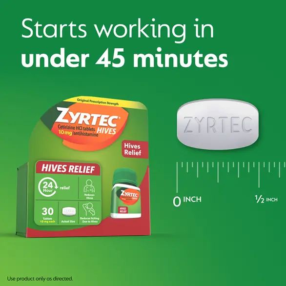 ZYRTEC® starts working in under 45 minutes