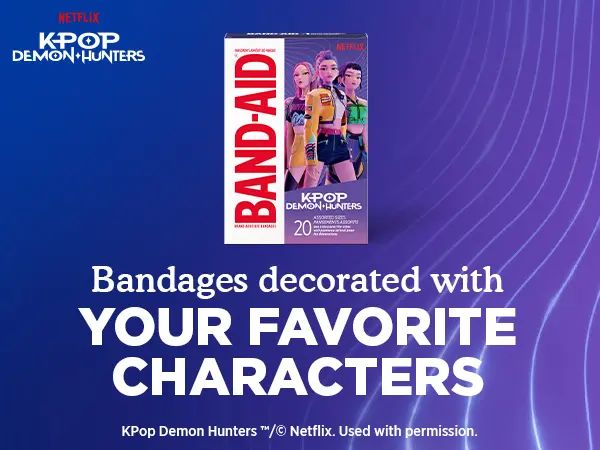 BAND-AID® KPop Demon Hunters. Bandage decorated with your favorite characters