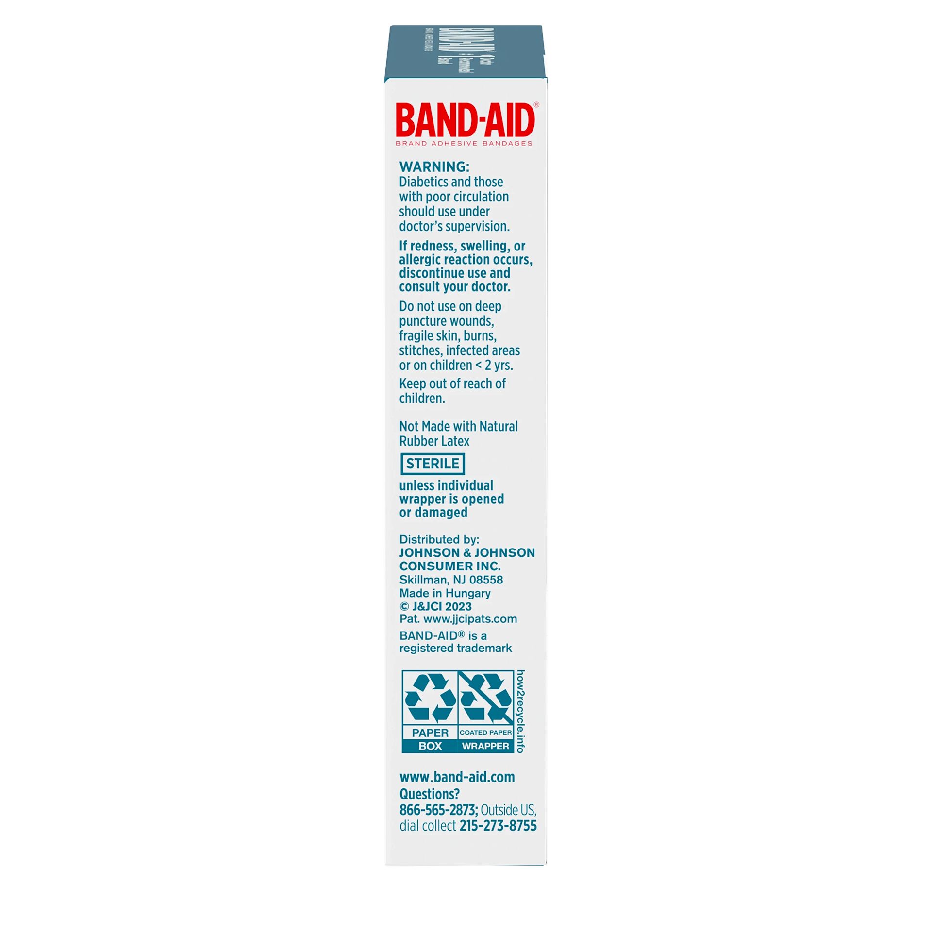 Warnings shot for BAND-AID® Brand HYDRO SEAL® All Purpose Hydrocolloid Bandages