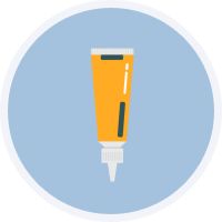 Illustration of a tube of antibiotic cream or ointment, used for blister treatment to reduce the risk of infection.