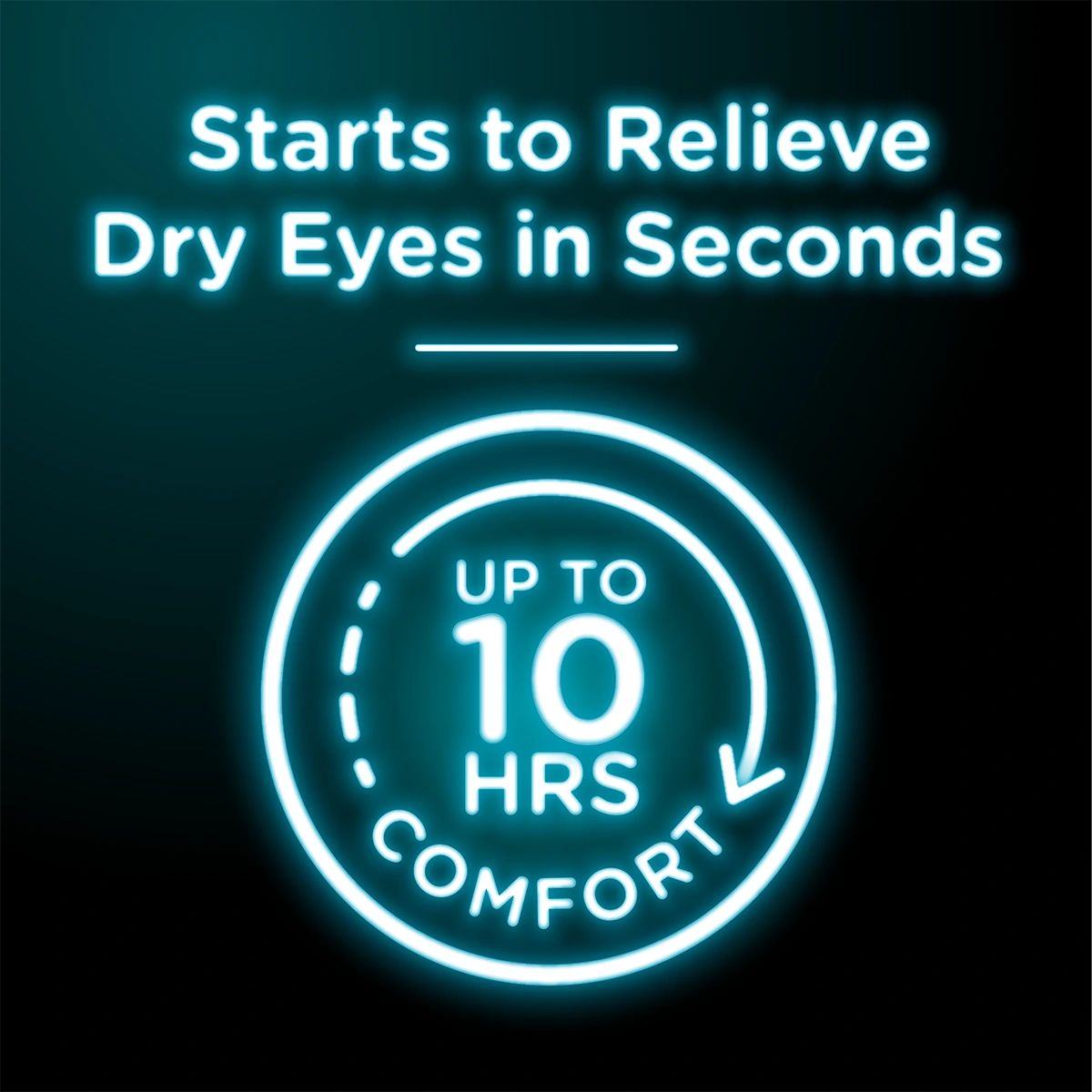 Visine starts to relieve sry eyes in seconds - up to 10hrs of comfort