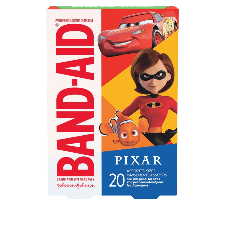 BAND-AID® Brand Adhesive Bandages featuring Disney and Pixar Mashup, 20ct Front of Pack