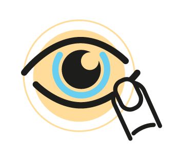 Illustration of a finger poking an eye
