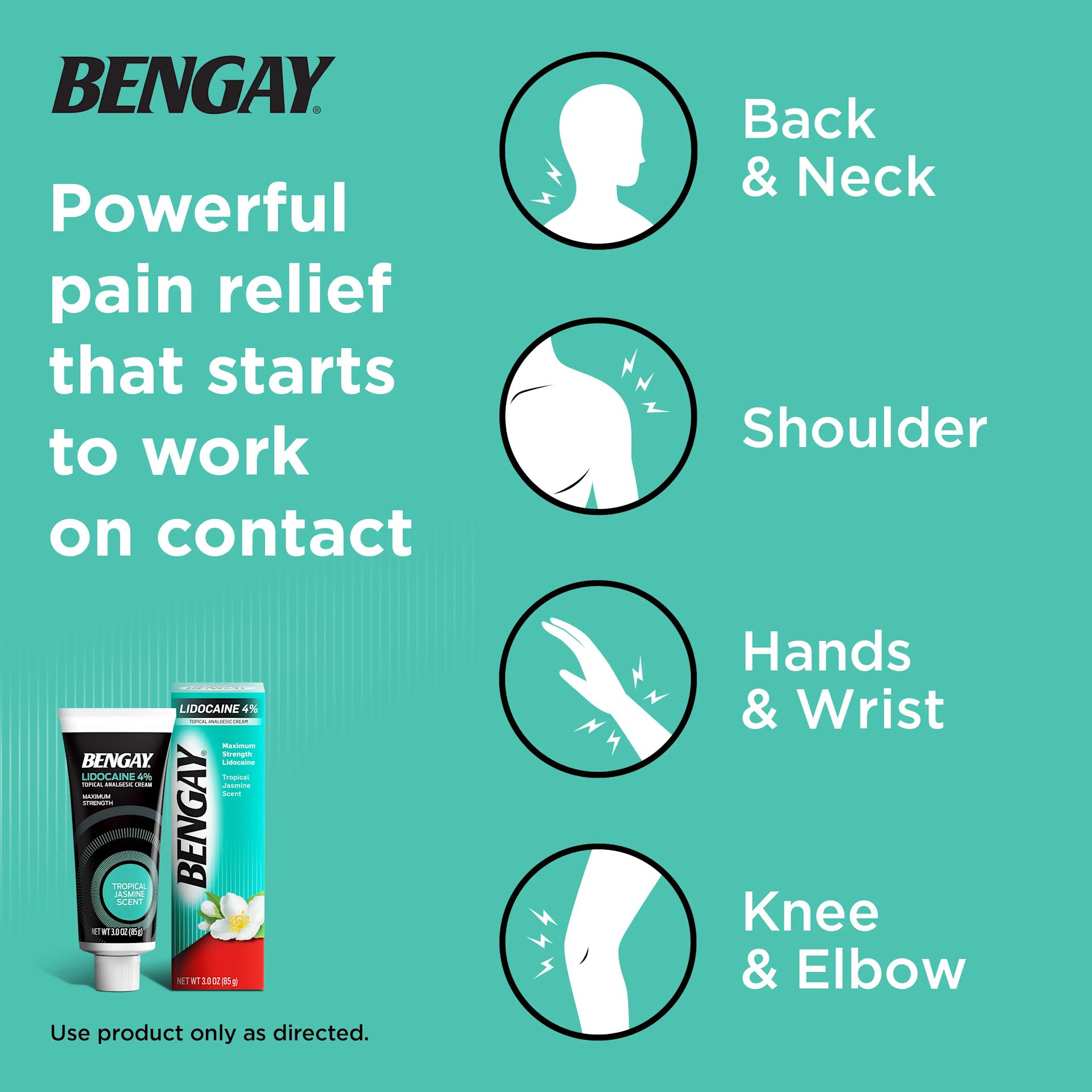BENGAY® 4% Lidocaine Pain Relieving Cream in Tropical Jasmine