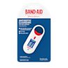 Band-Aid Brand Antiseptic Cleansing To-Go-Spray by Johnson & Johnson, kills 99.99% of germs, no sting, and provides pain relief. Contains 7.7 mL (0.26 fl oz) for minor cuts, scrapes, and burns.