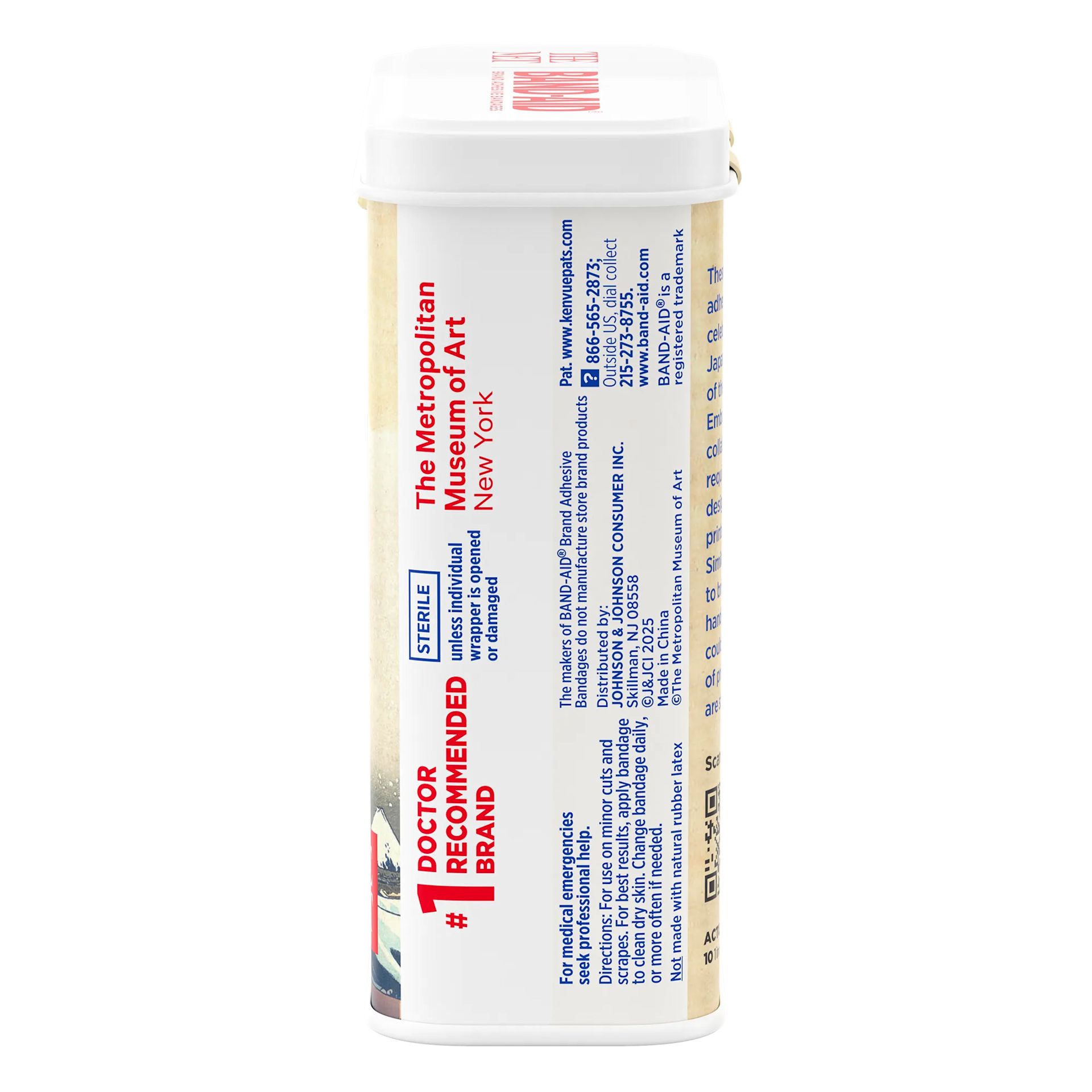Right Side pack shot of BAND-AID® Brand Adhesive Bandages, Designs by Hokusai, Assorted 50 ct