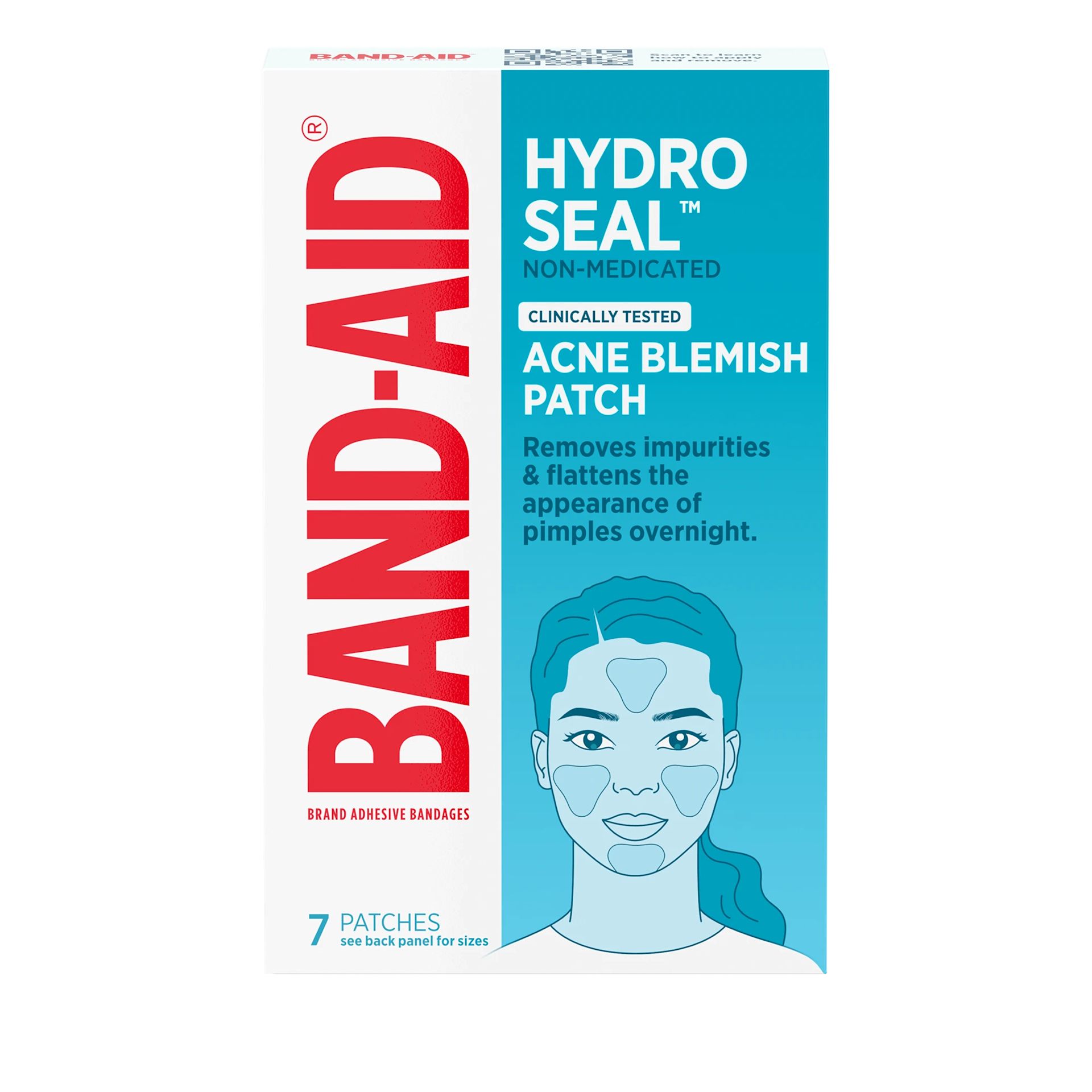 Front Pack shot of BAND-AID® Brand HYDRO SEAL® Hydrocolloid Acne Blemish Patches