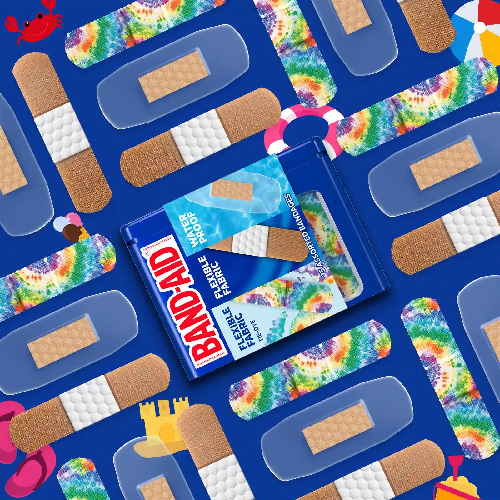 Image featuring all different BAND-AID® Brand bandages assorted tin styles