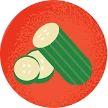 Illustration of cucumbers