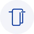 Icon of a hand towel hanging on a bar, representing the instruction to pat dry a wound with a clean cloth or gauze.
