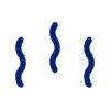 Icon depicting squiggly lines representing bad odor, suggesting that a wound emitting a bad smell is a reason to call a doctor.
