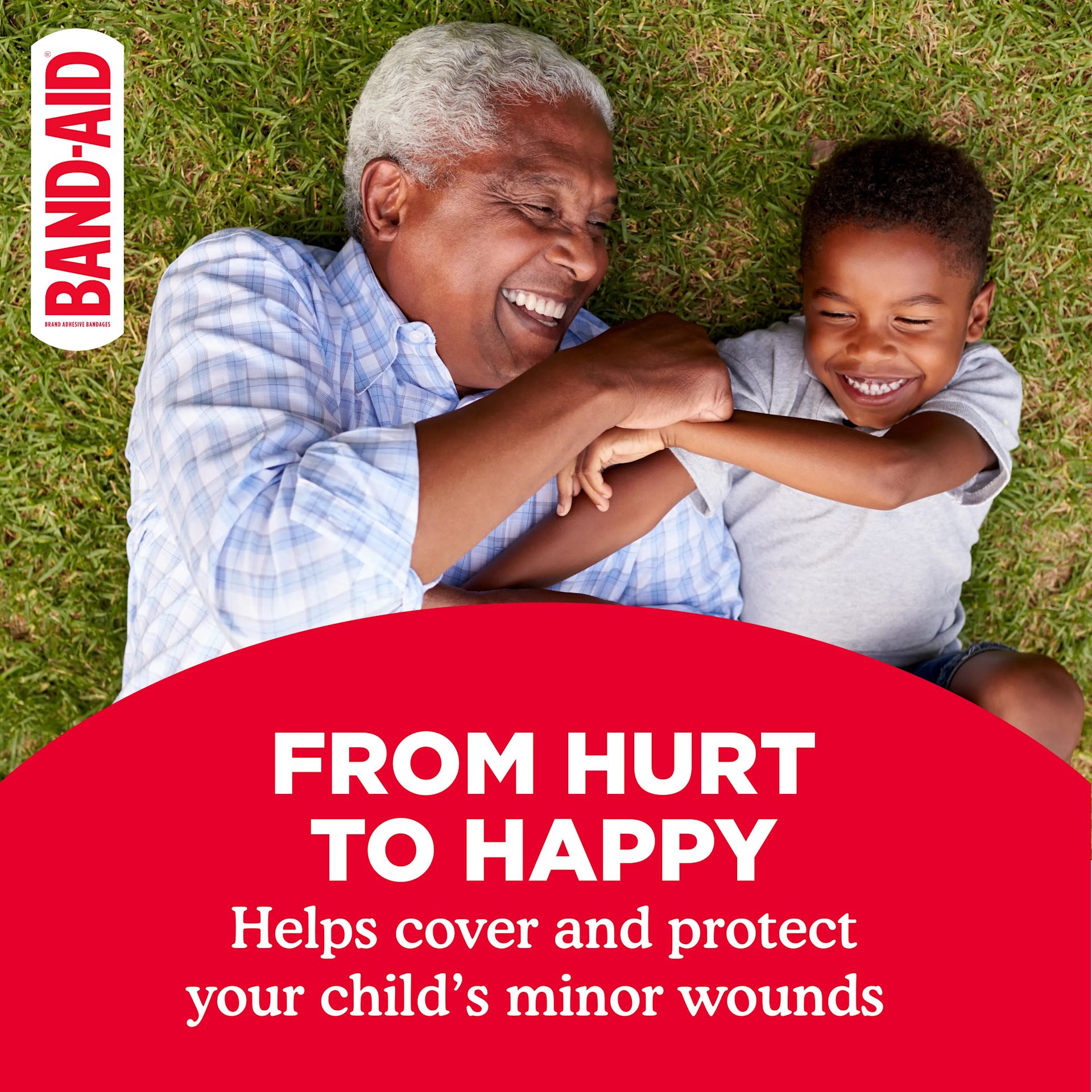 BAND-AID® Form hurt to happy, helps cover and protect your’s child’s minor wounds