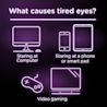 Tired eyes may be caused by staring at phone, smart pad, or other technology screens