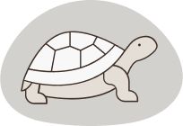 Illustration of a turtle moving slowly, symbolizing the need for slow and careful movement after surgery to avoid straining the wound area.