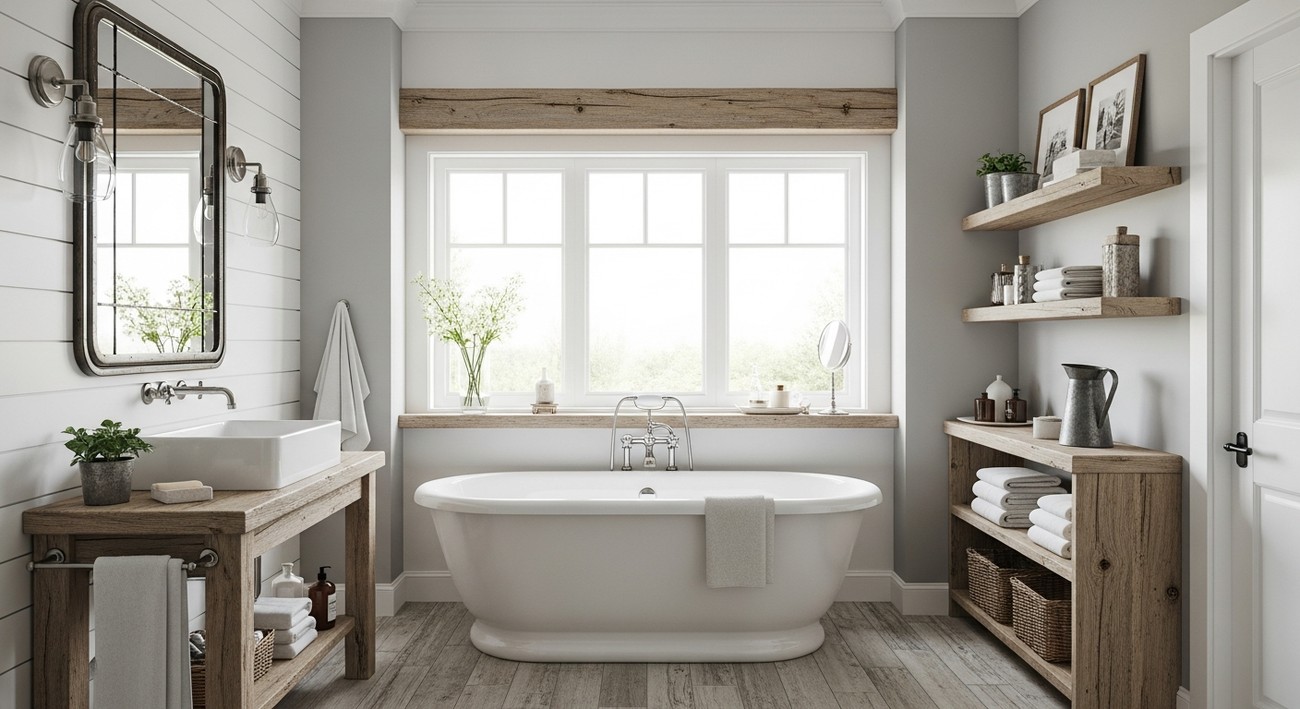 farmhouse bathroom design near you