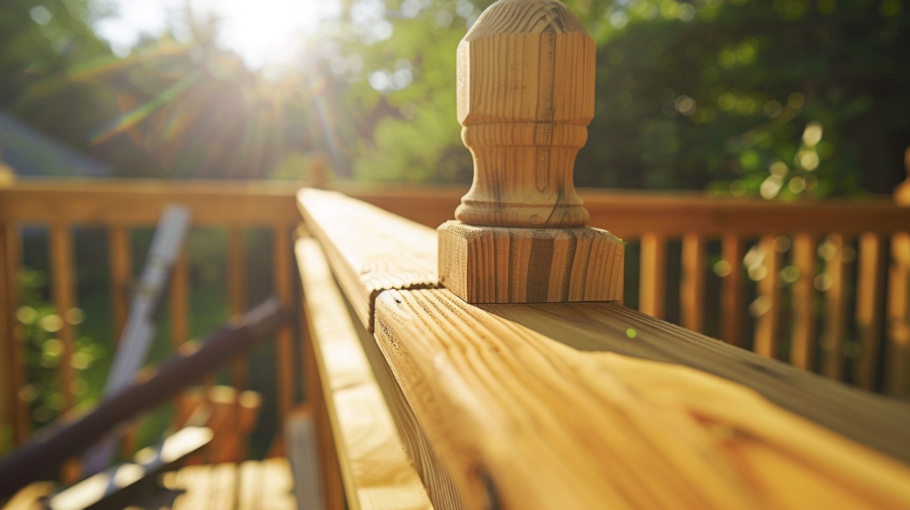 Deck railing installation photo