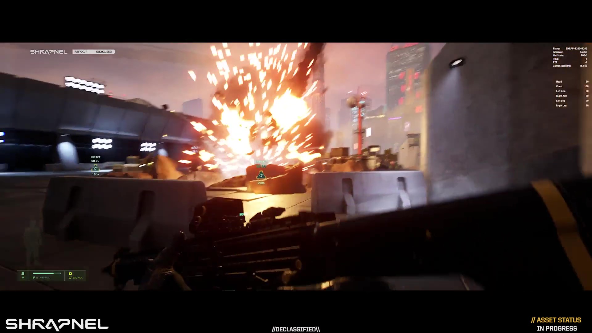 Shrapnel gameplay: running away from the explosion
