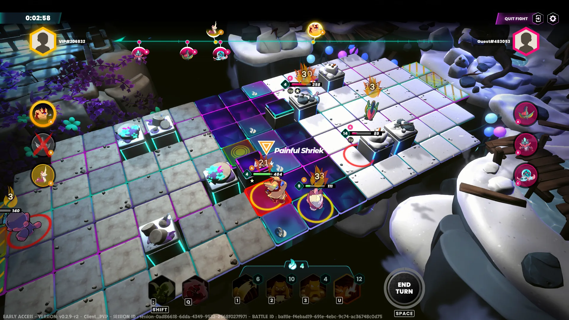 Nefties can use skills to knock out opponents. You only need Hype Cells to cast them; the number of hype cells required for each skill is displayed in the middle of the screen.