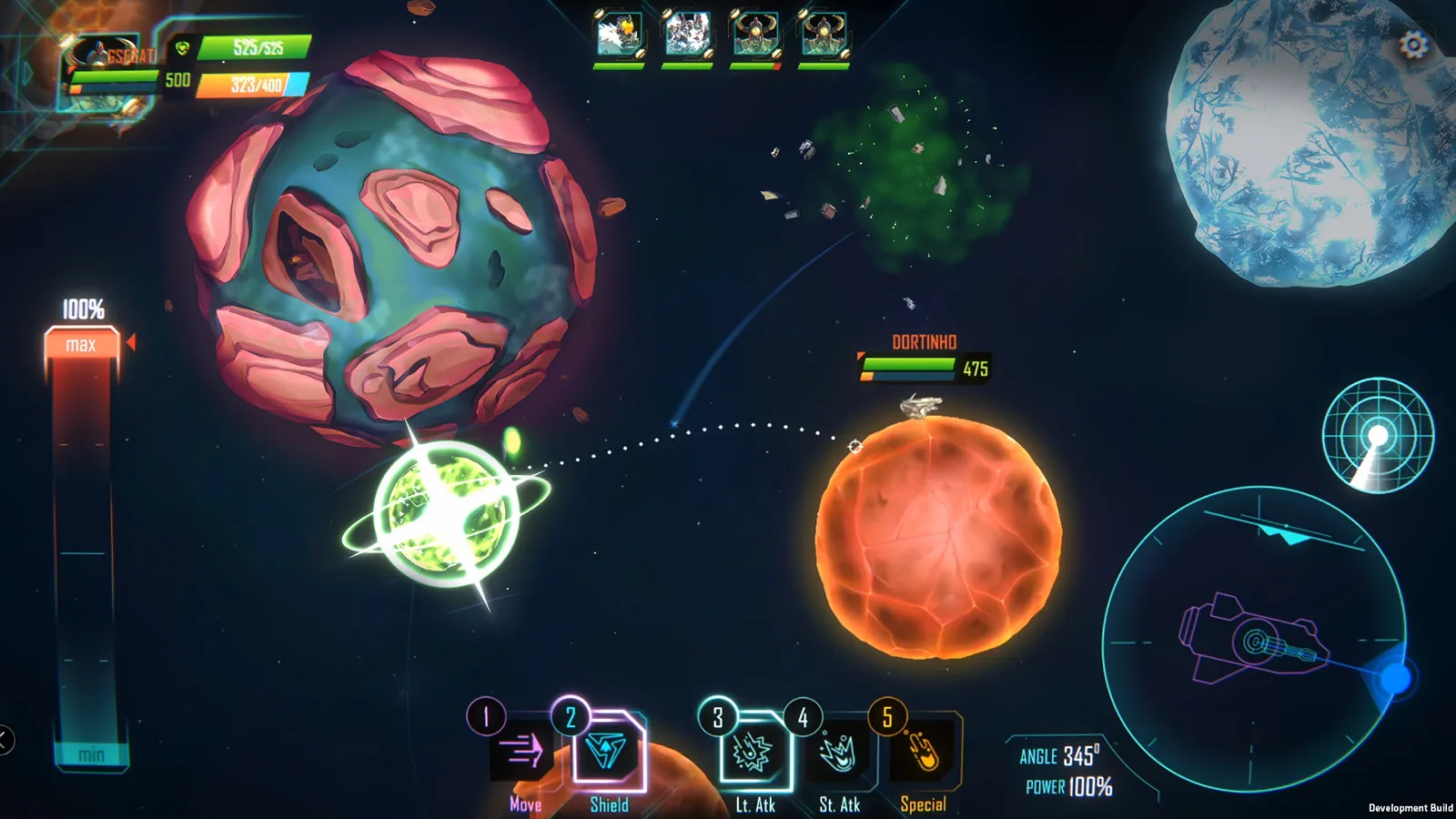 The image depicts Space Mavericks' gameplay, showcasing the skills of a commander in the game as they strive to be the last one standing and claim victory.