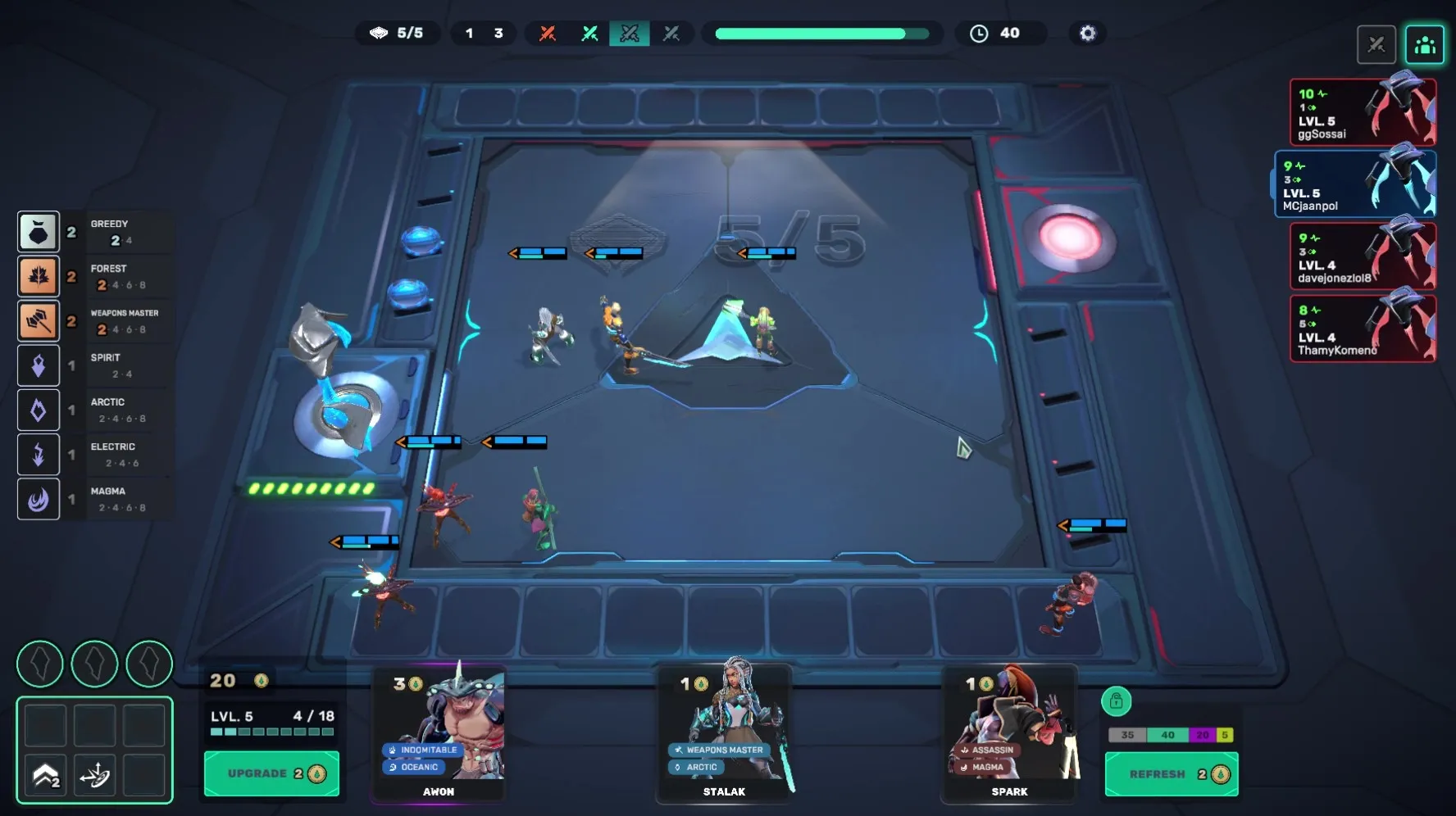 During the preparation round on Cybertitans, player will place their Titans on the board. The number of Titans you can put is determined by your level.