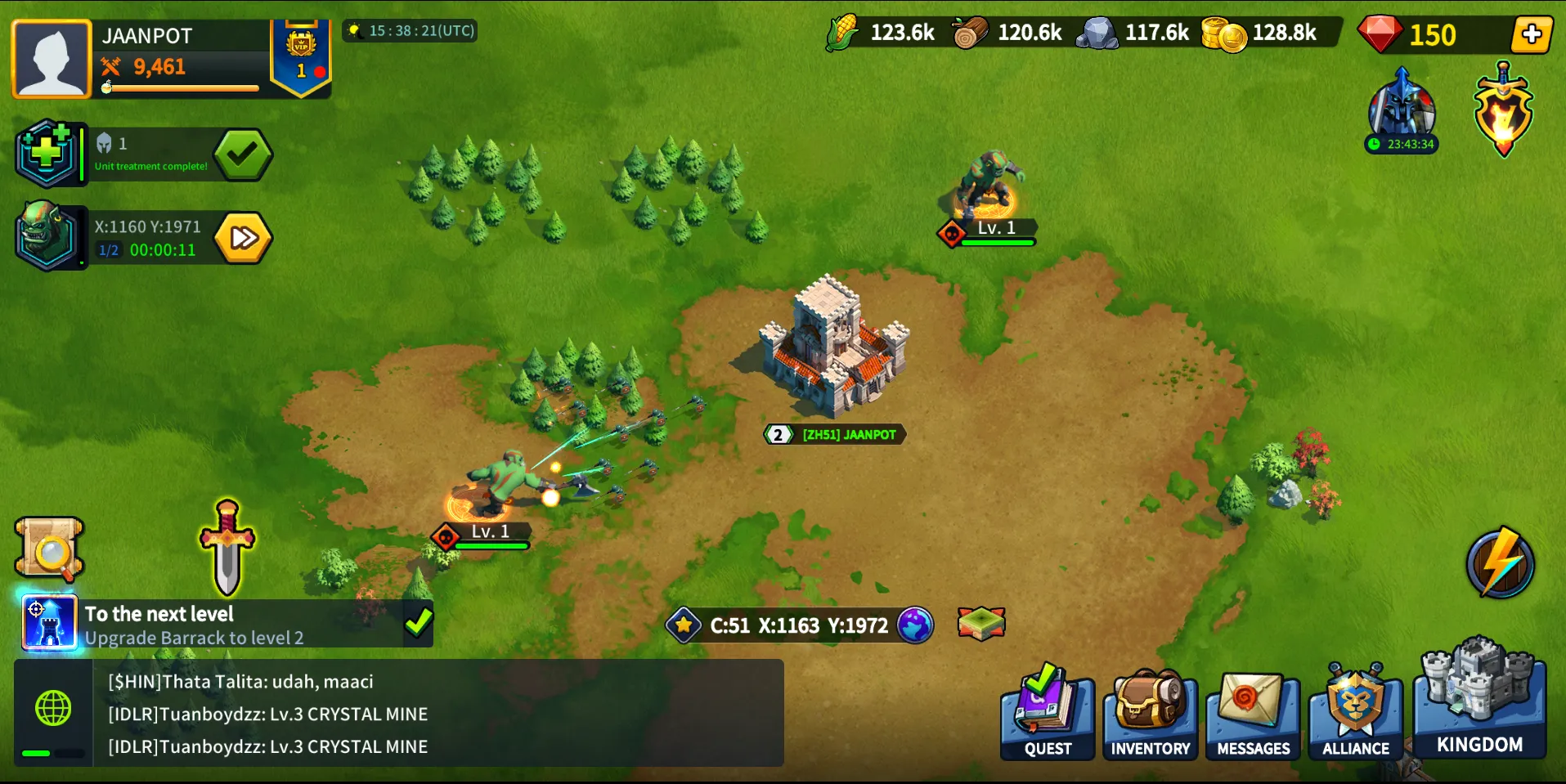 League of Kingdoms gameplay: Hunting monster