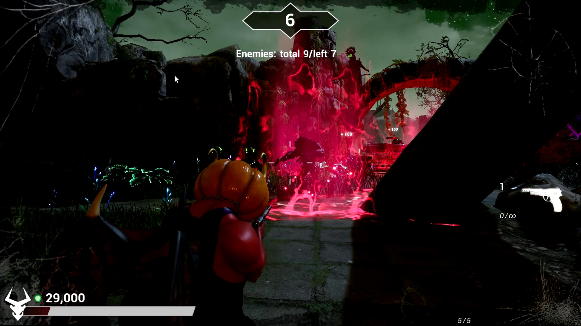 A screenshot of playing Necrodemic. Necrodemic is one of the game modes you can play in Bullieverse. Defeat zombie bears and gain Essence to win