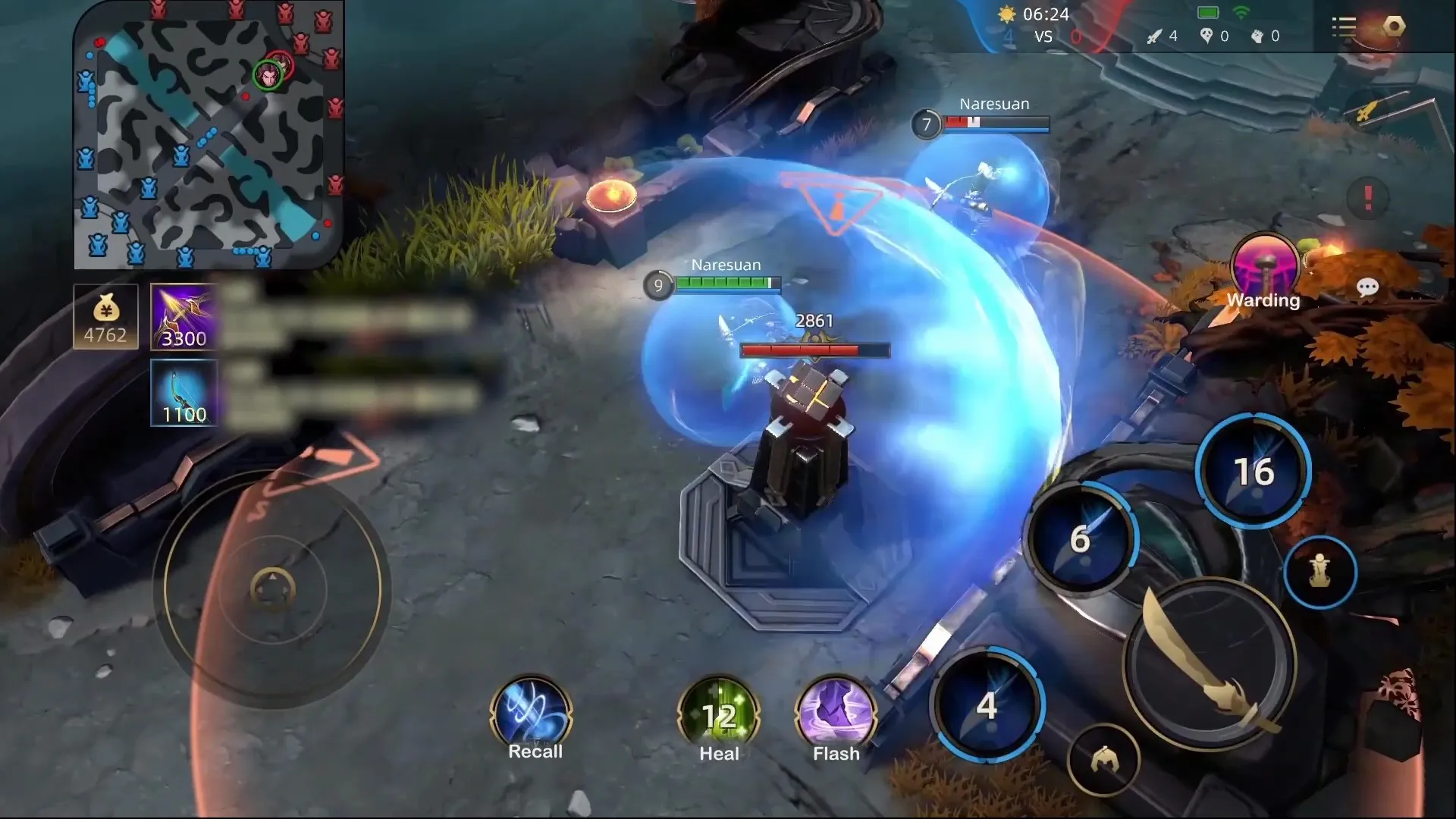 AOF gameplay: Tower attacking heroes