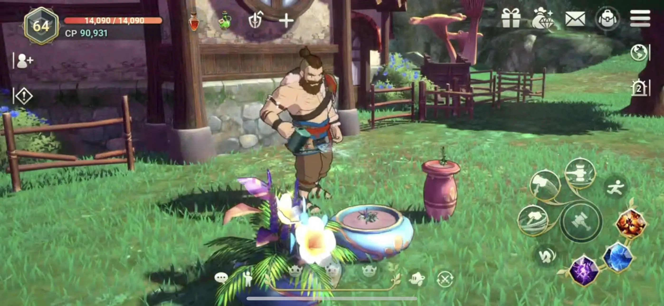 Players in the game can grow crops by planting a garden in their farm, and this can be exchanged for other decorative items such as cottages and tents.