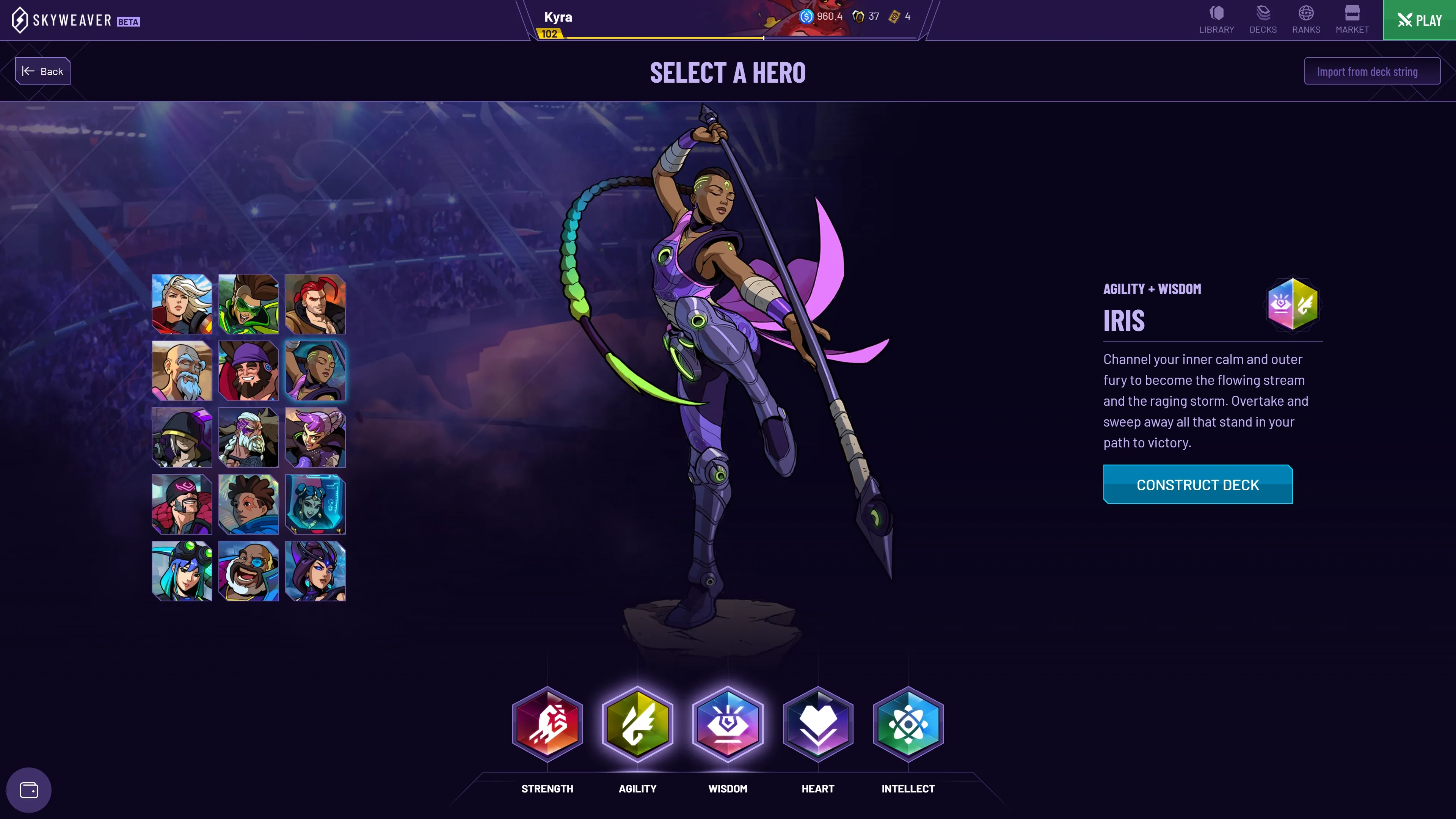 Skyweaver gameplay: Iris Hero Description