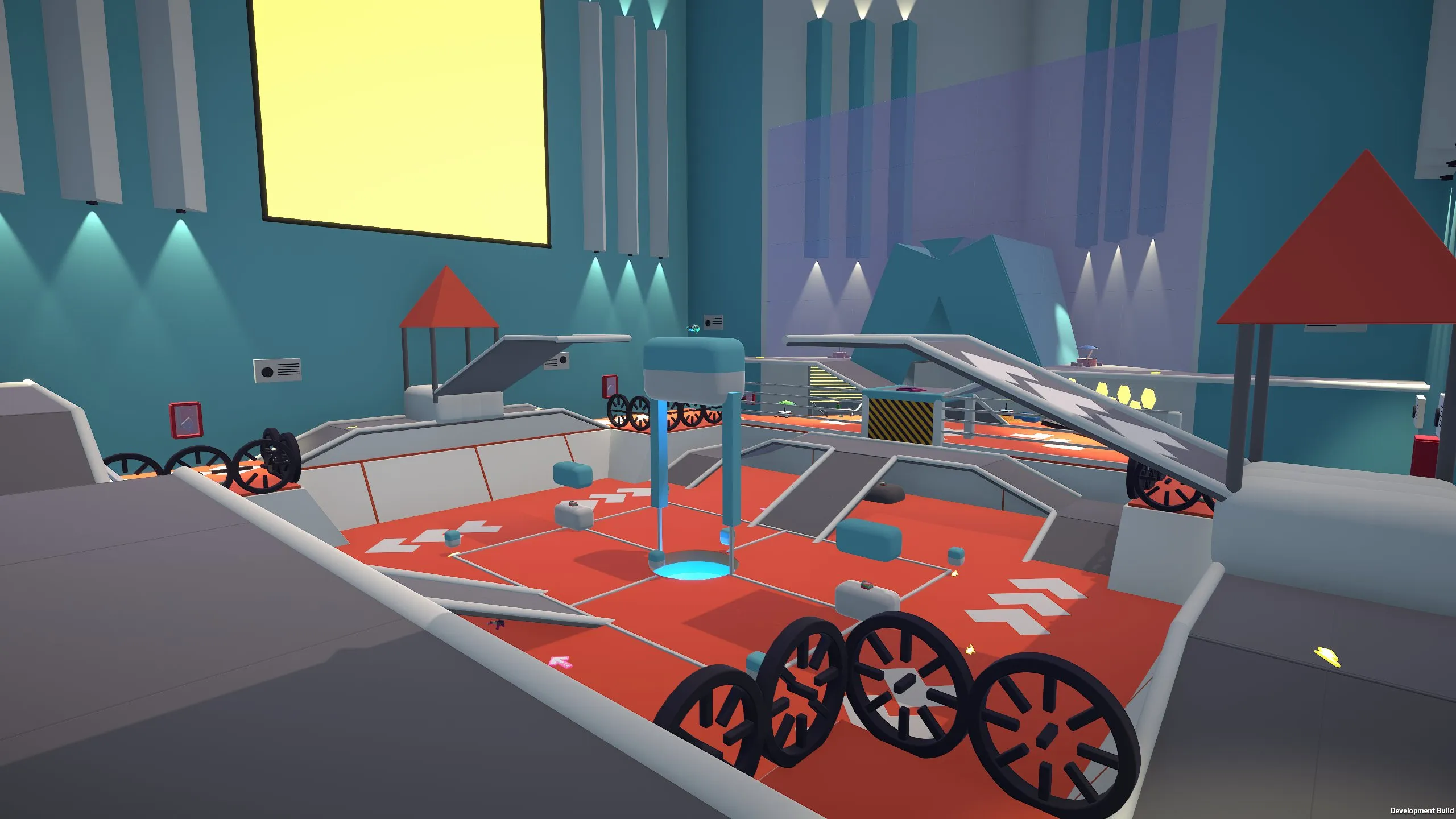 Racing track of Blankos Block Party. Racing is one of the game modes you can play in this game. Here, you can race with your friends using your Blankos NFT.