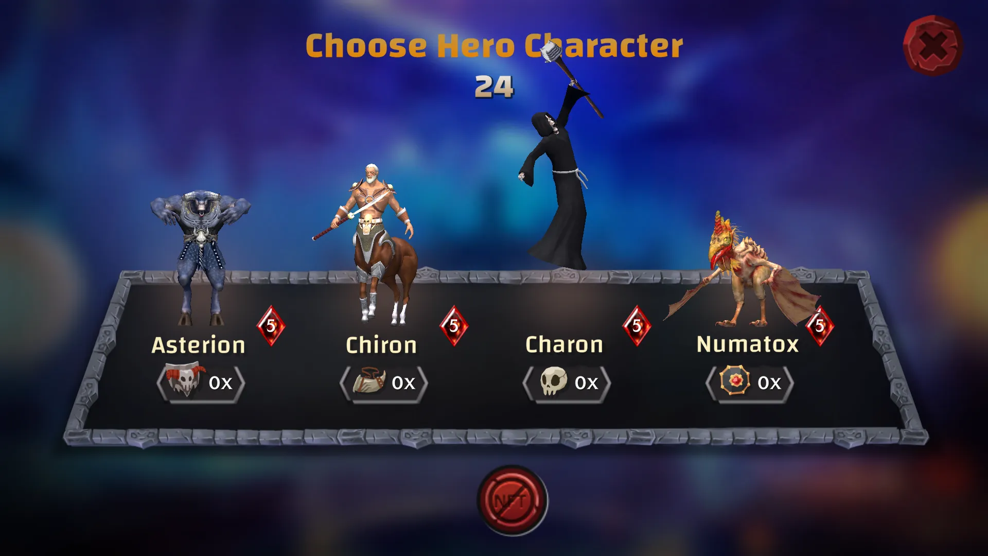 Vulcan's Forge Arena gameplay: Choose Character Hero