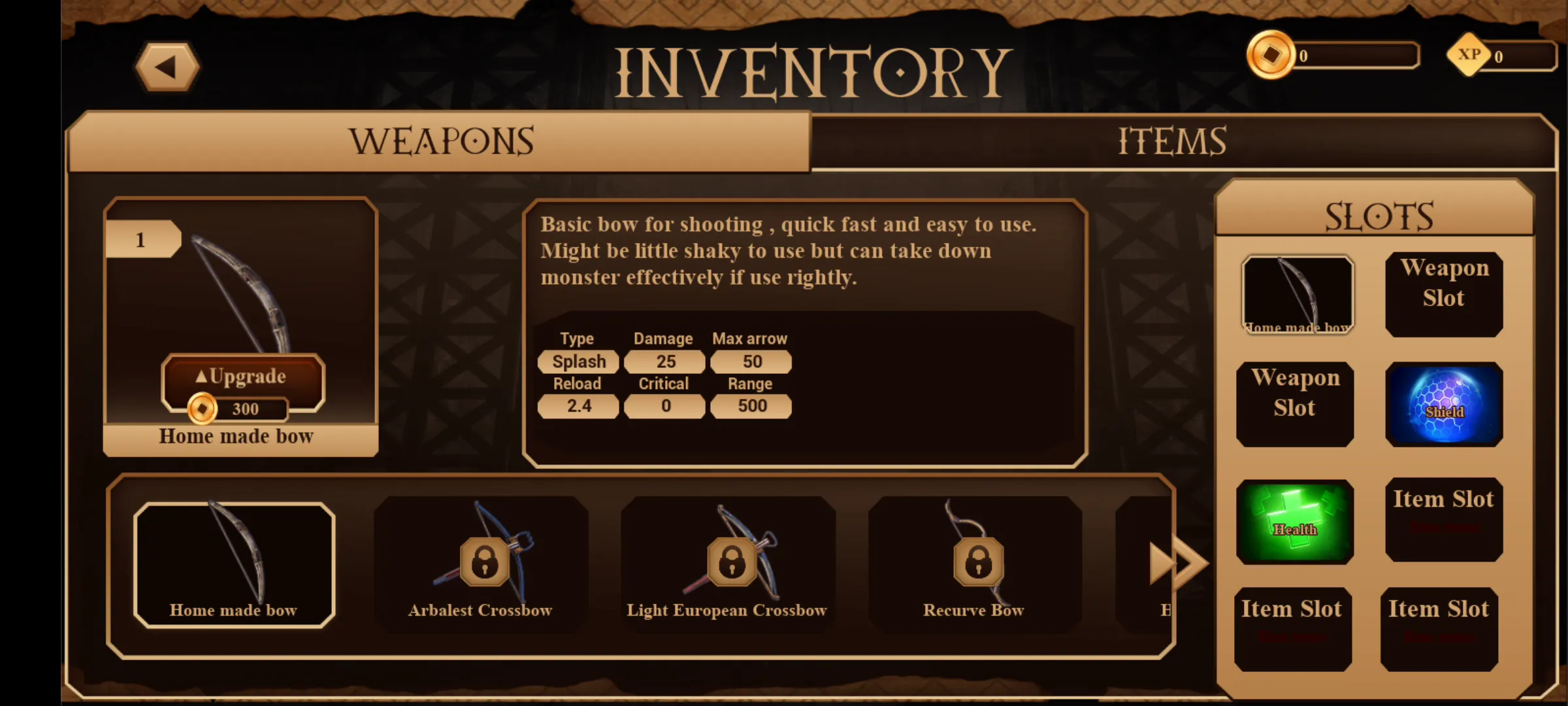 Vulcan's Creed Inventory