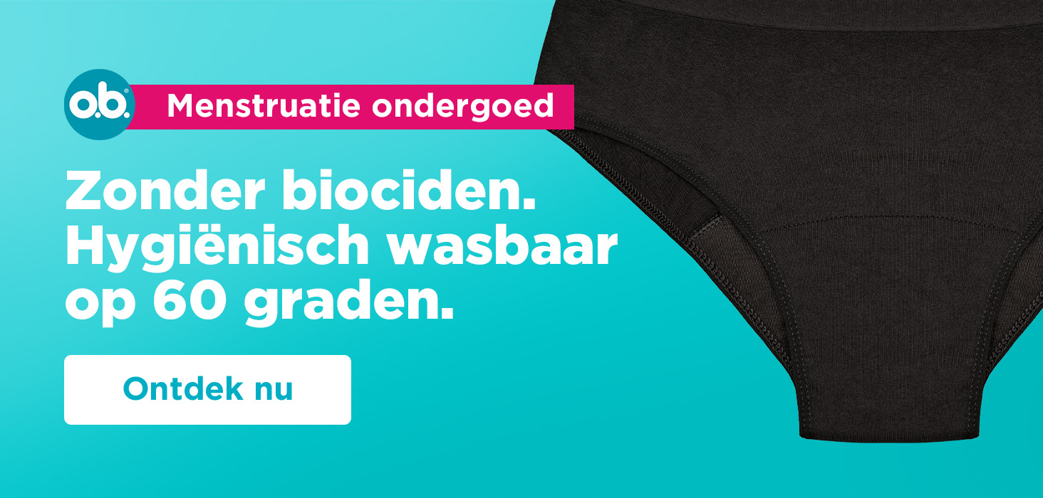 o.b. menstruatie ondergoed – zonder biociden. Hygiënisch wasbaar op 60 graden