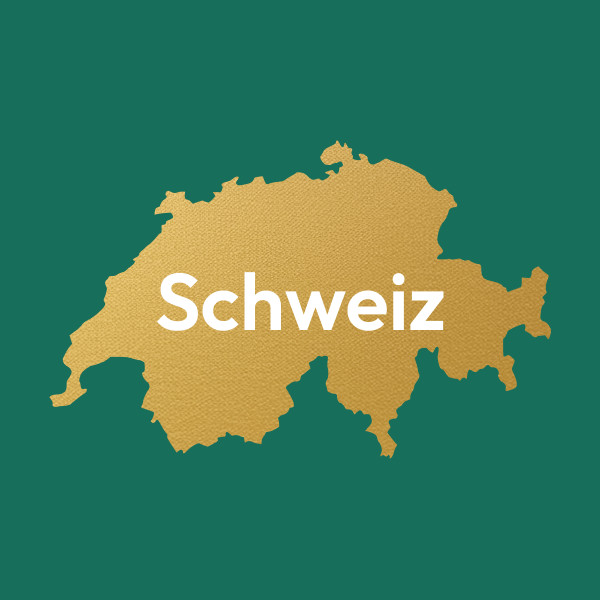 Umriss der Schweiz in Gold