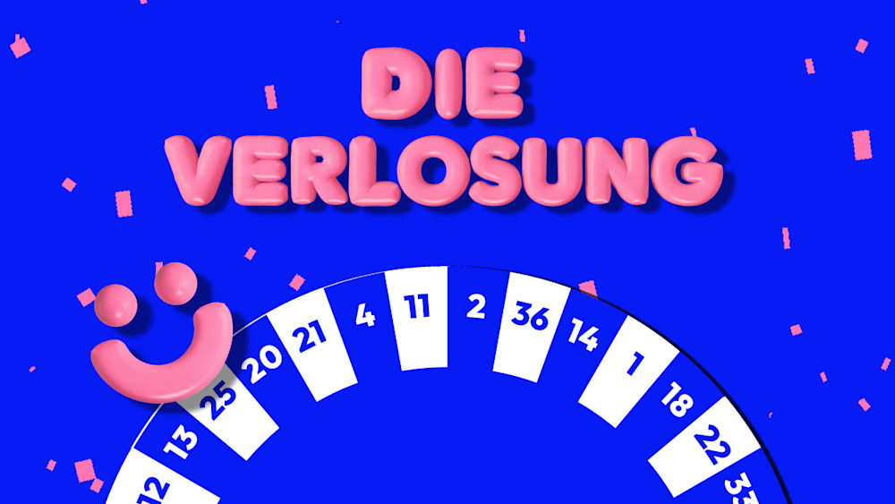 Das Losrad ist abgebildet, darüber steht: Die Verlosung