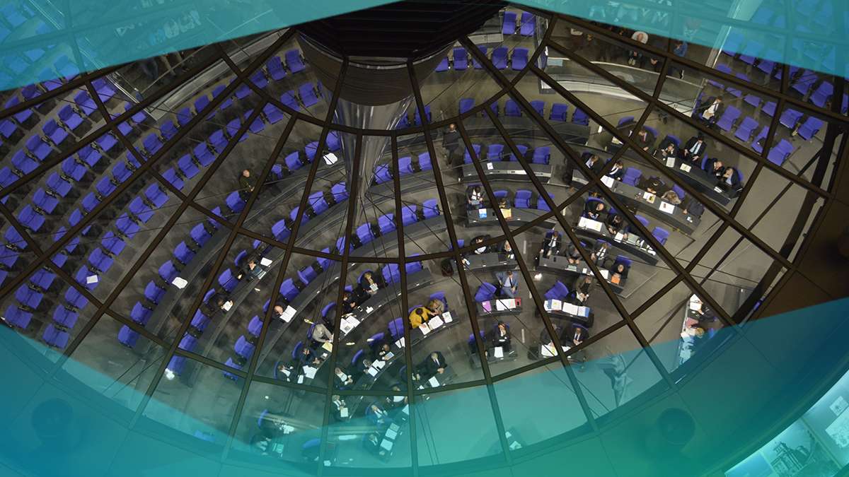 Blick in den Bundestag von oben