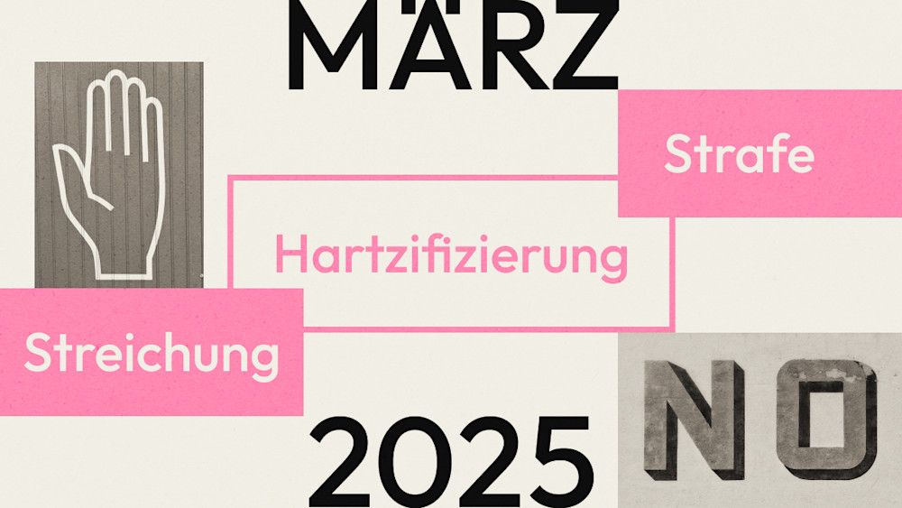 Grafik zeigt in pinken Kästen die Worte 