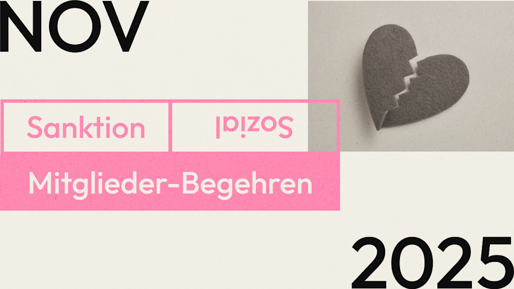 Grafik zeigt das Bild eines gebrochenen Herzens sowie in Pink die Wörter 