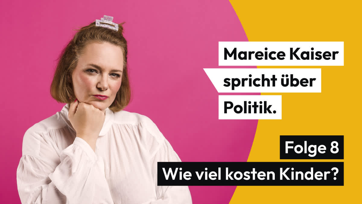 Porträt der Journalistin Mareice Kaiser vor pink-gelbem Hintergrund