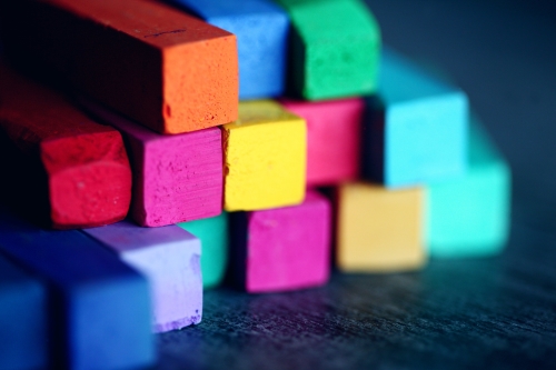 colorful chalk blocks