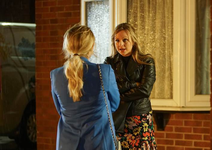 Bethany and Sarah outside the Platt's house - Coronation Street - ITV