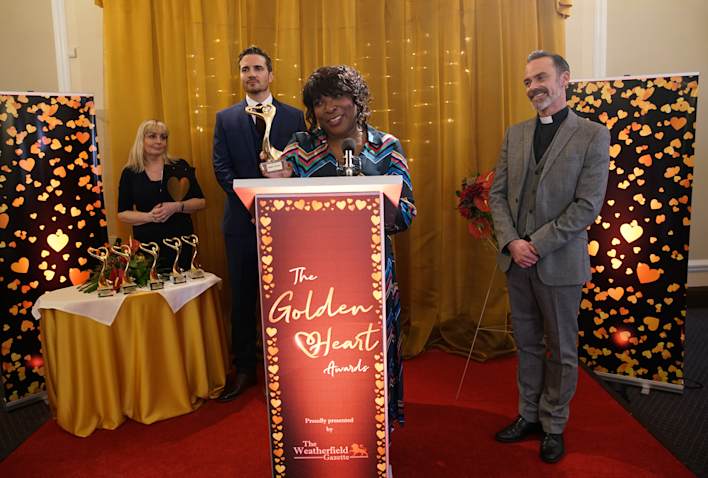 Aggie accepting his award - Coronation Street - ITV