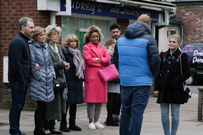 Nick, Leanne, Audrey, Gail, Emma, Sarah, Adam, Craig and Bethany - Coronation Street - ITV