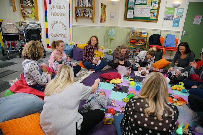 Gemma, Cathy and the quads at a mum and baby class - Coronation Street - ITV