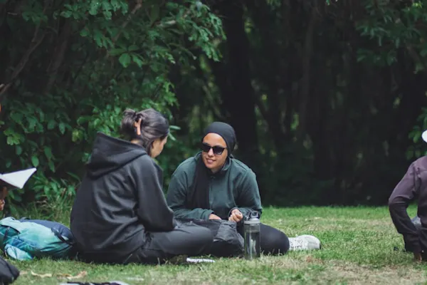 Two Outward Bound students reflecting together